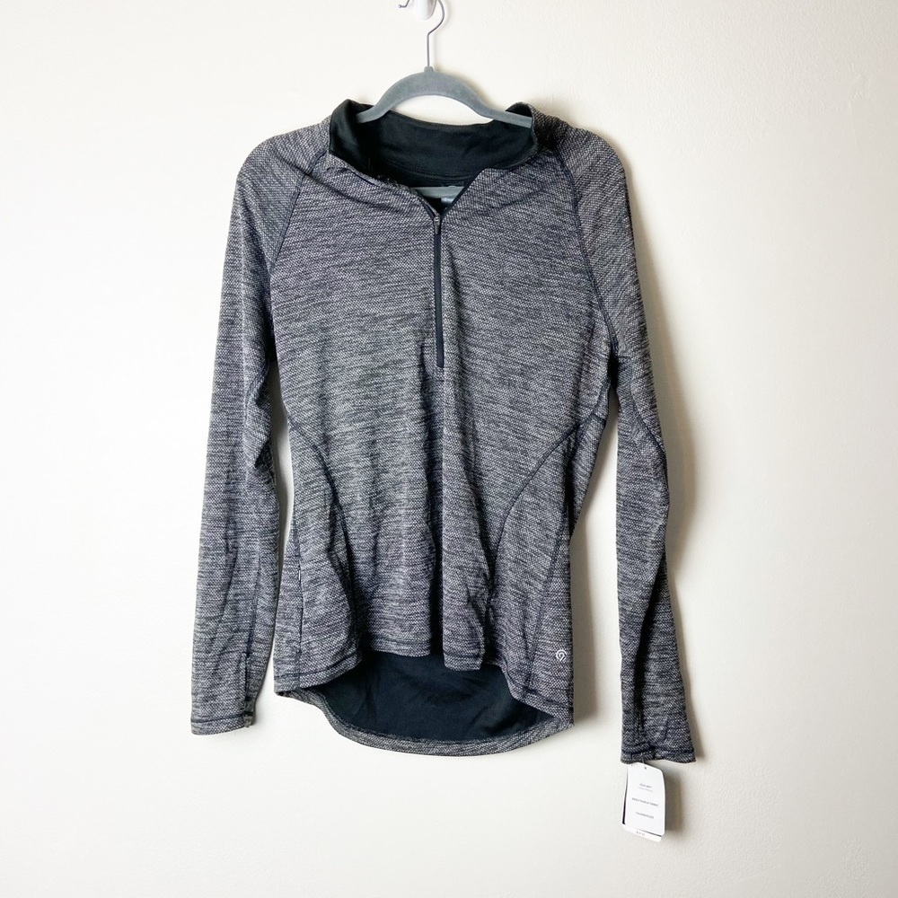 CHAMPION • NEW Women’s Black Heathered Athletic Quarter Zip Pullover Size L